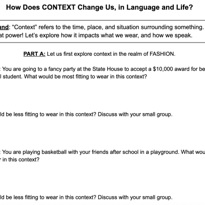 Code Switching: Language and Context