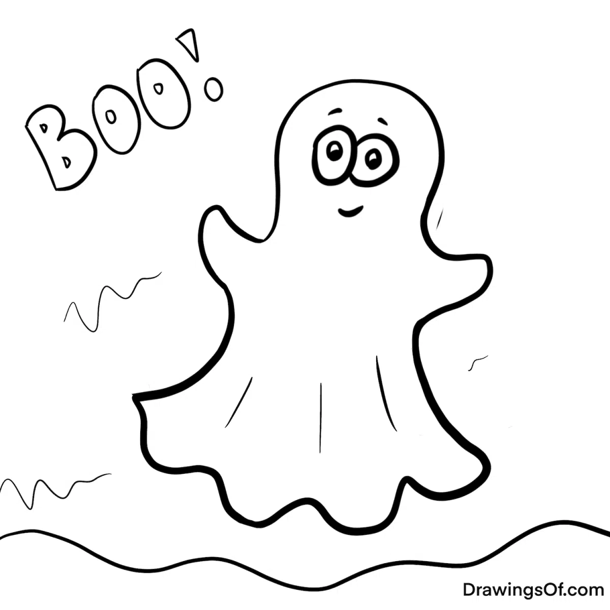 Black and white ghost cartoon