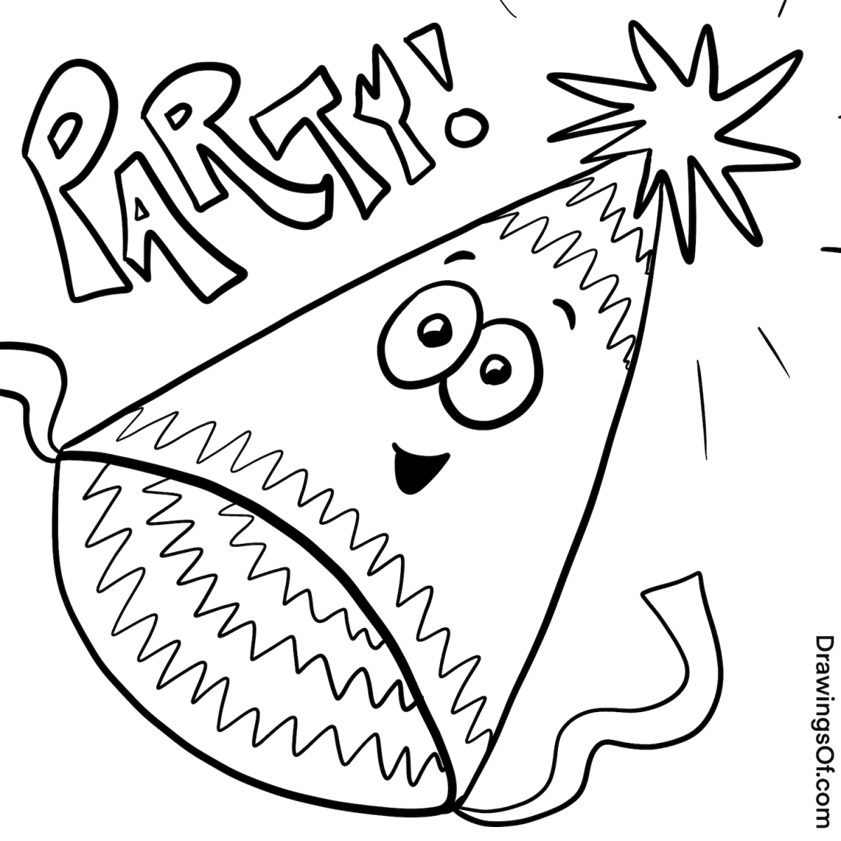 How to draw a party hat