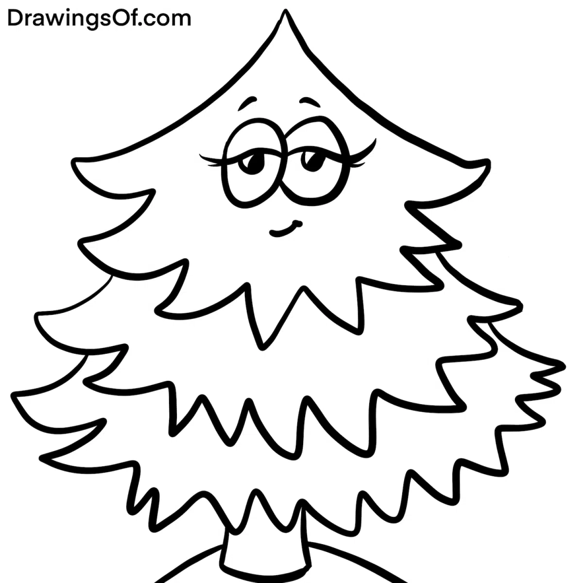 How to draw a pine tree